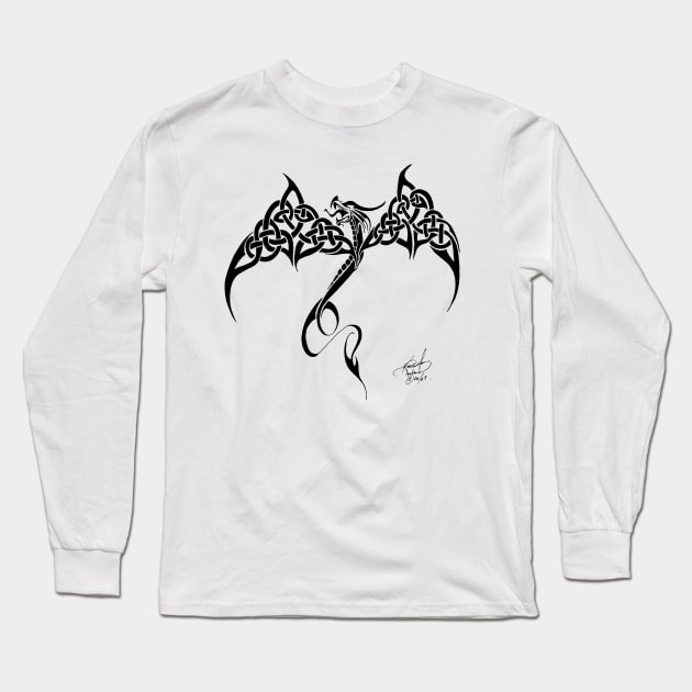 Celtic Tribal Dragon Long Sleeve T-Shirt by tigressdragon